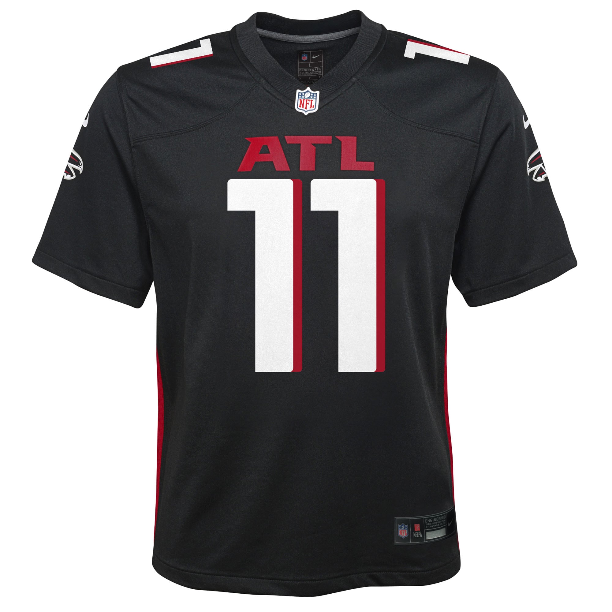 Jalon Walker Atlanta Falcons Nike Youth Team Game Jersey - Black - Image 2
