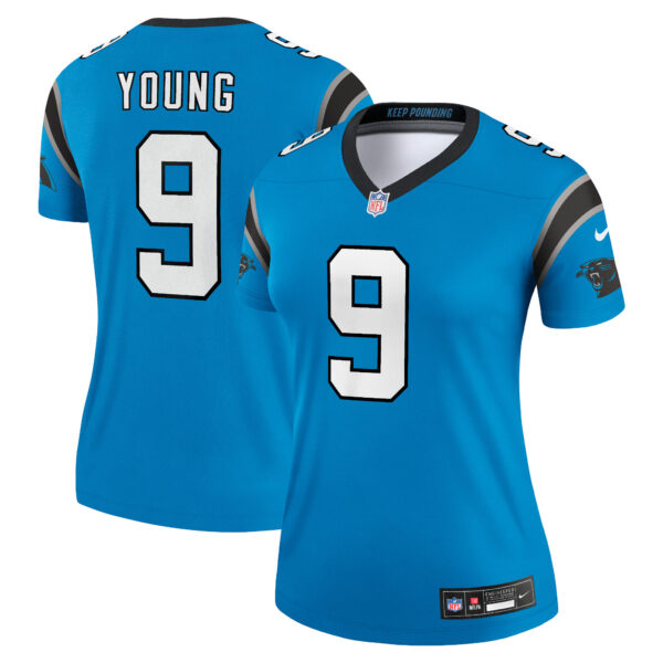 Bryce Young Carolina Panthers Nike Women's Alternate Legend Player Performance Top - Blue