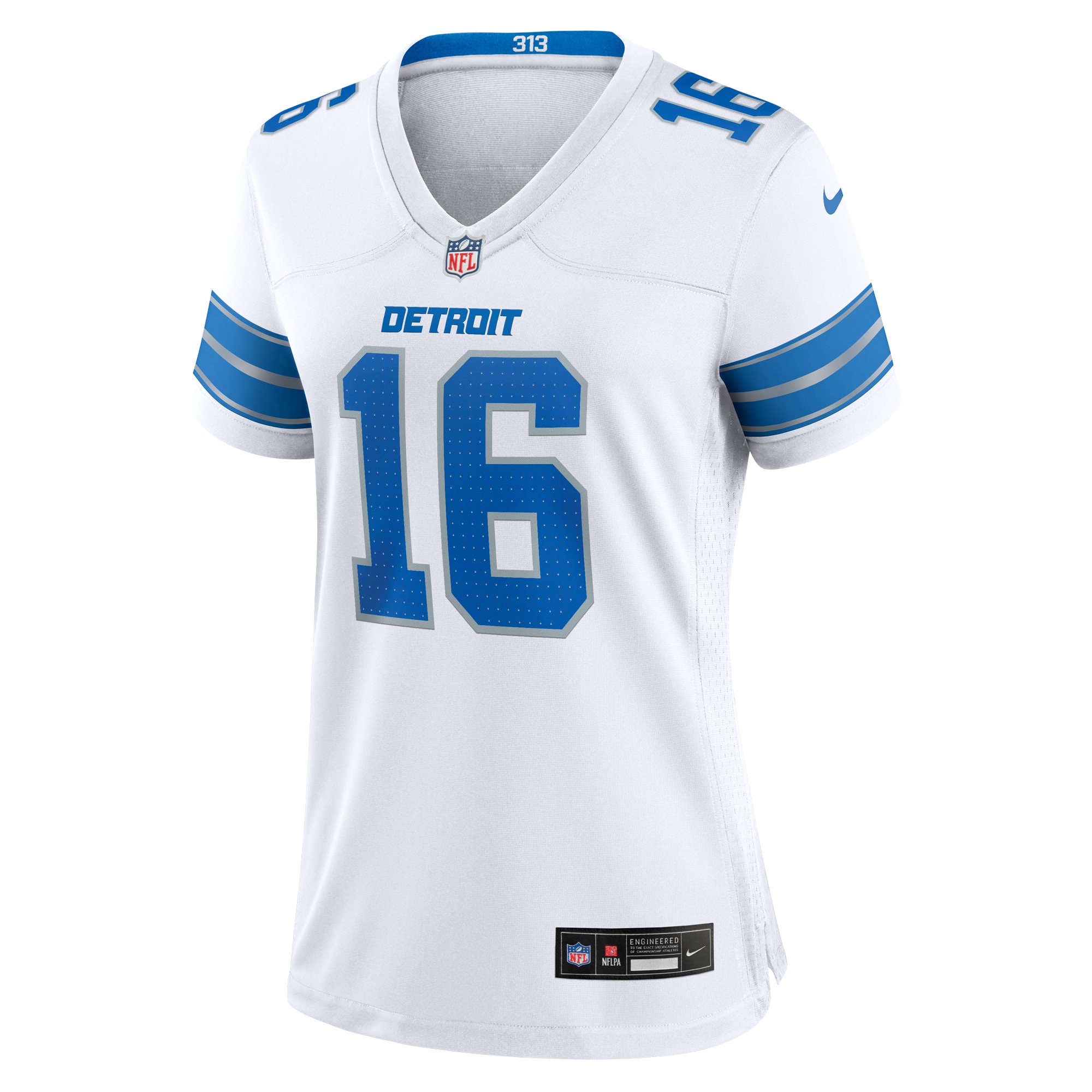 Jared Goff Detroit Lions Nike Women's Game Jersey - White - Image 2