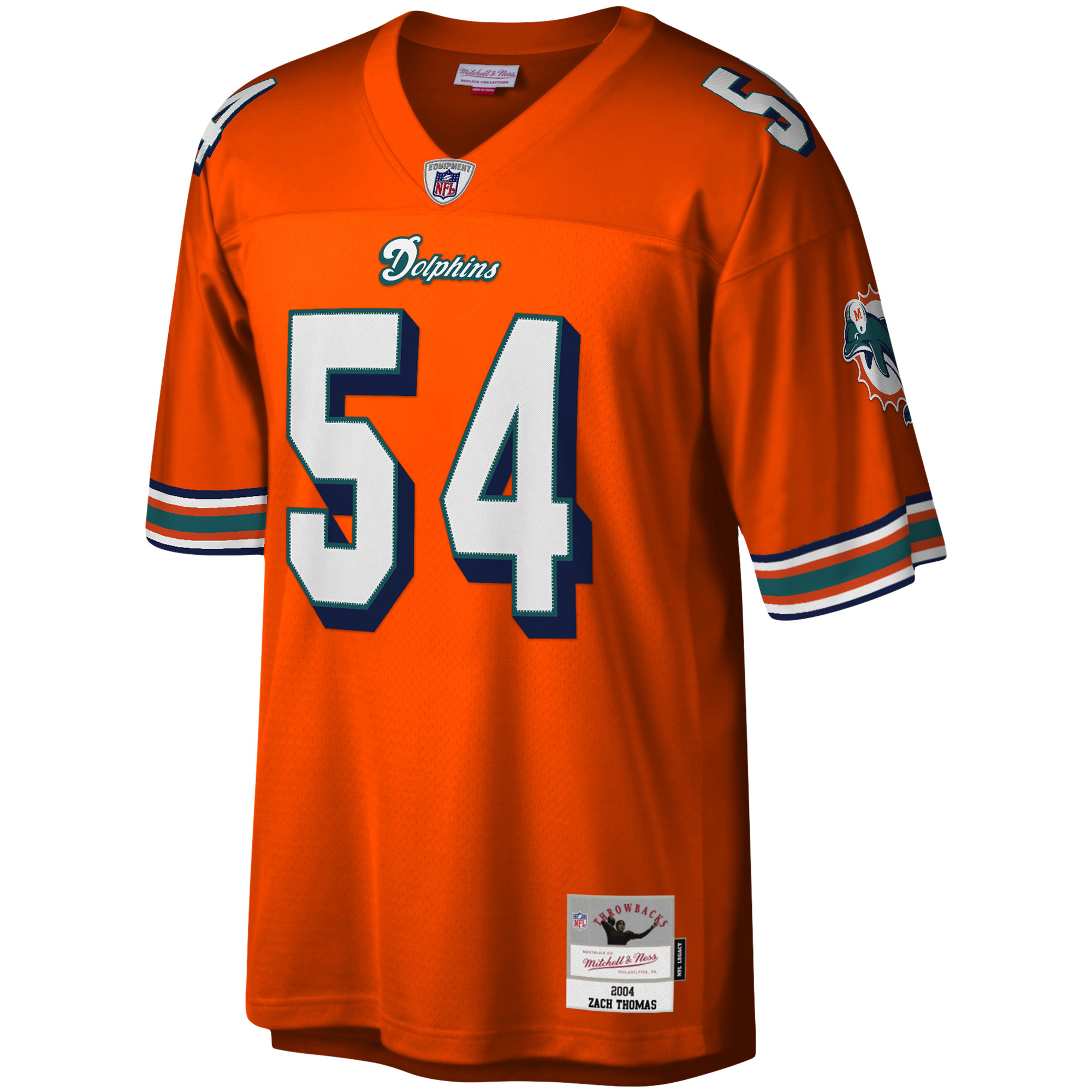 Zach Thomas Miami Dolphins Mitchell & Ness Legacy Replica Jersey - Orange - Image 2