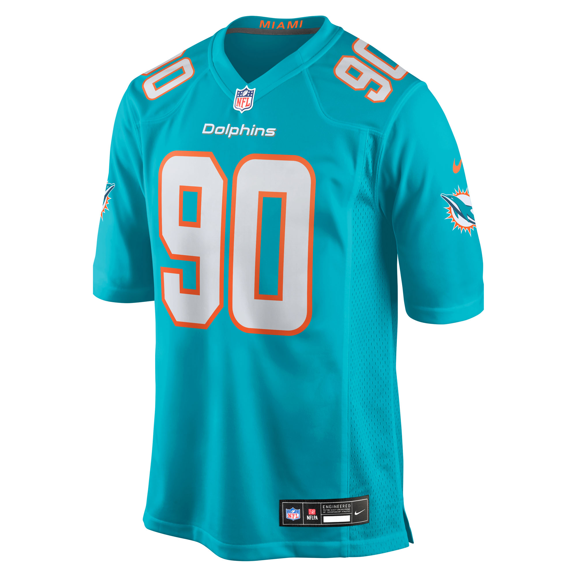Kenneth Grant Miami Dolphins Nike 2025 NFL Draft First Round Pick Game Jersey - Aqua - Image 2