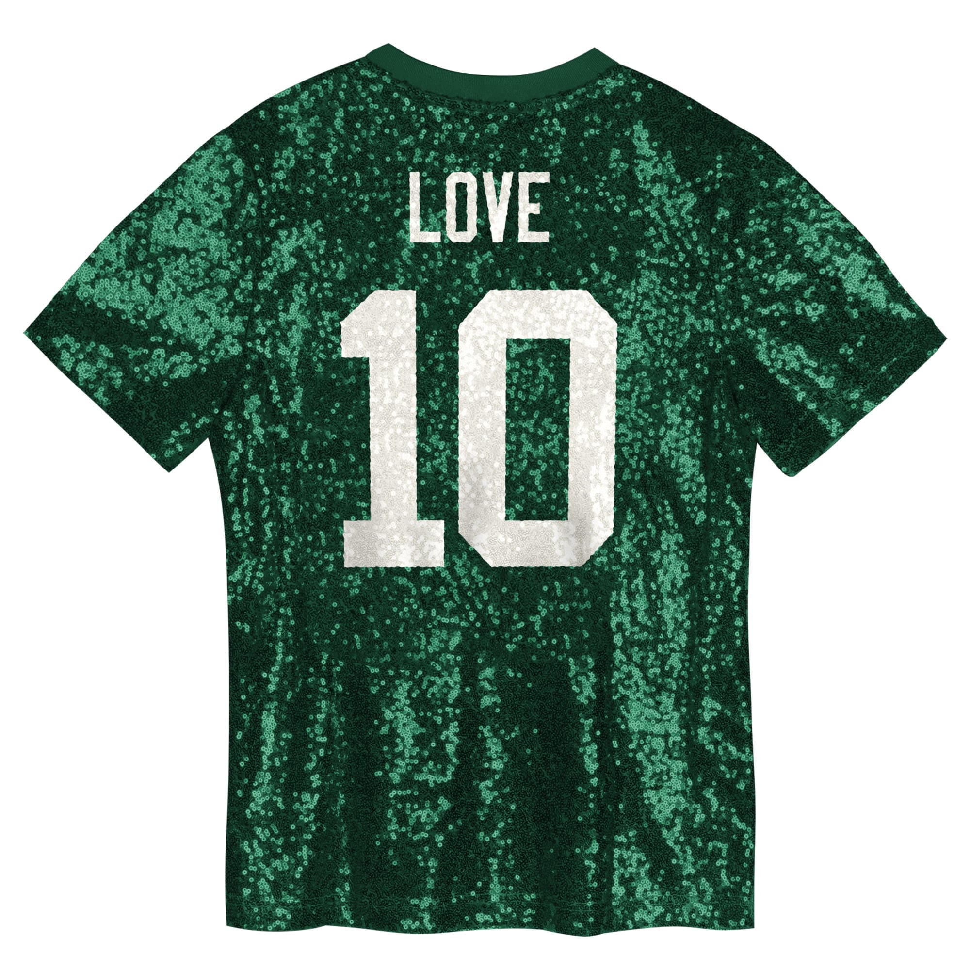 Jordan Love Green Bay Packers Girls Youth Sequin V-Neck Fashion Jersey - Green - Image 3