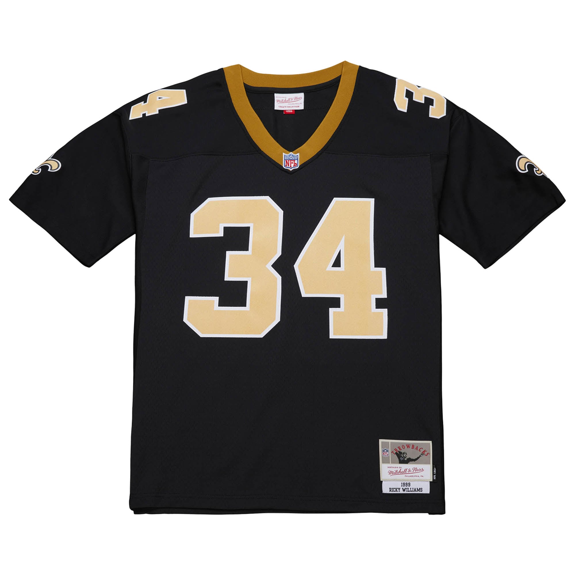 Ricky Williams New Orleans Saints Mitchell & Ness 1999 Legacy Replica Jersey - Black - Image 2