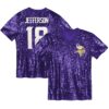 Justin Jefferson Minnesota Vikings Girls Youth Sequin V-Neck Fashion Jersey - Purple