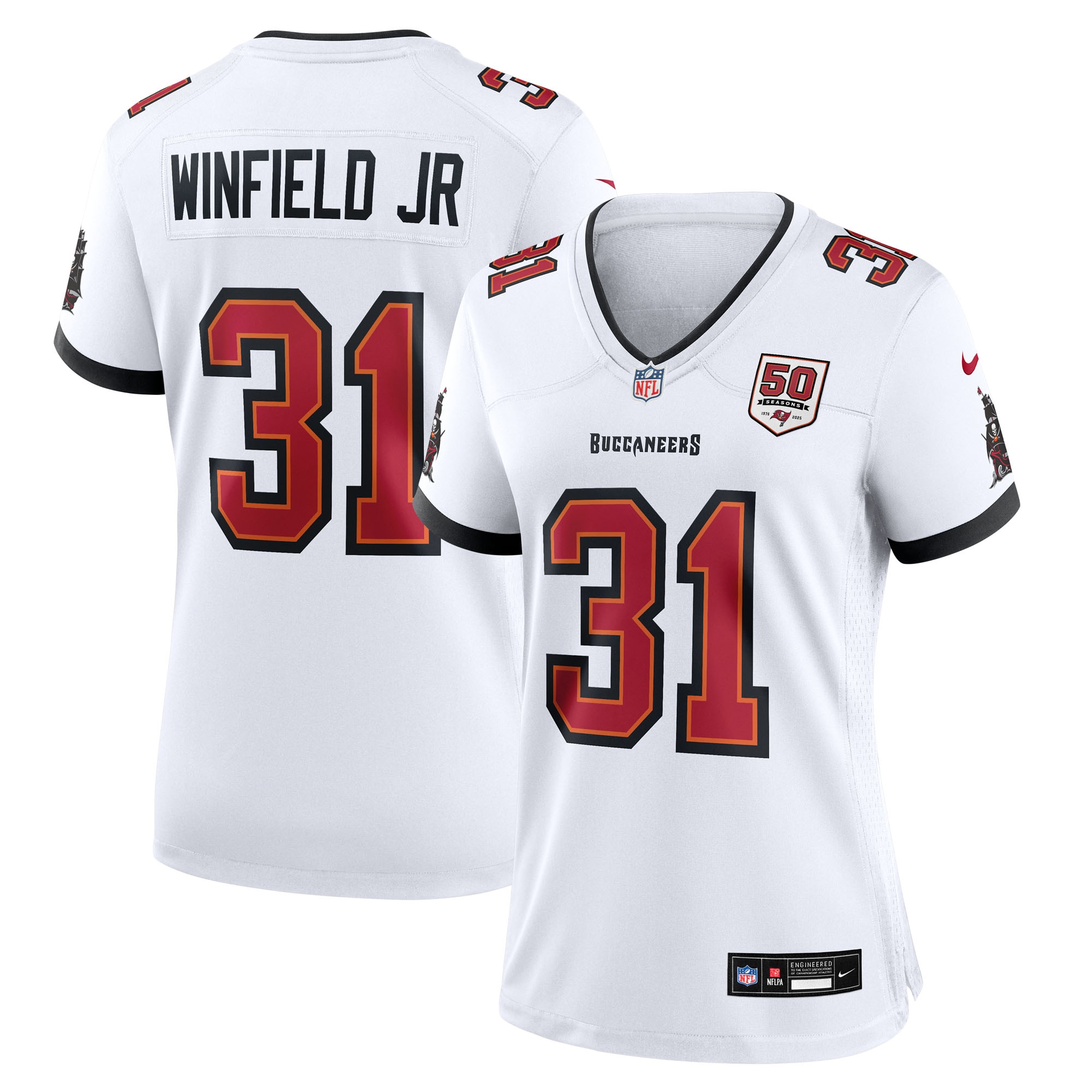 Antoine Winfield Jr. Tampa Bay Buccaneers Nike Women's 50th Season Patch Game Jersey - White