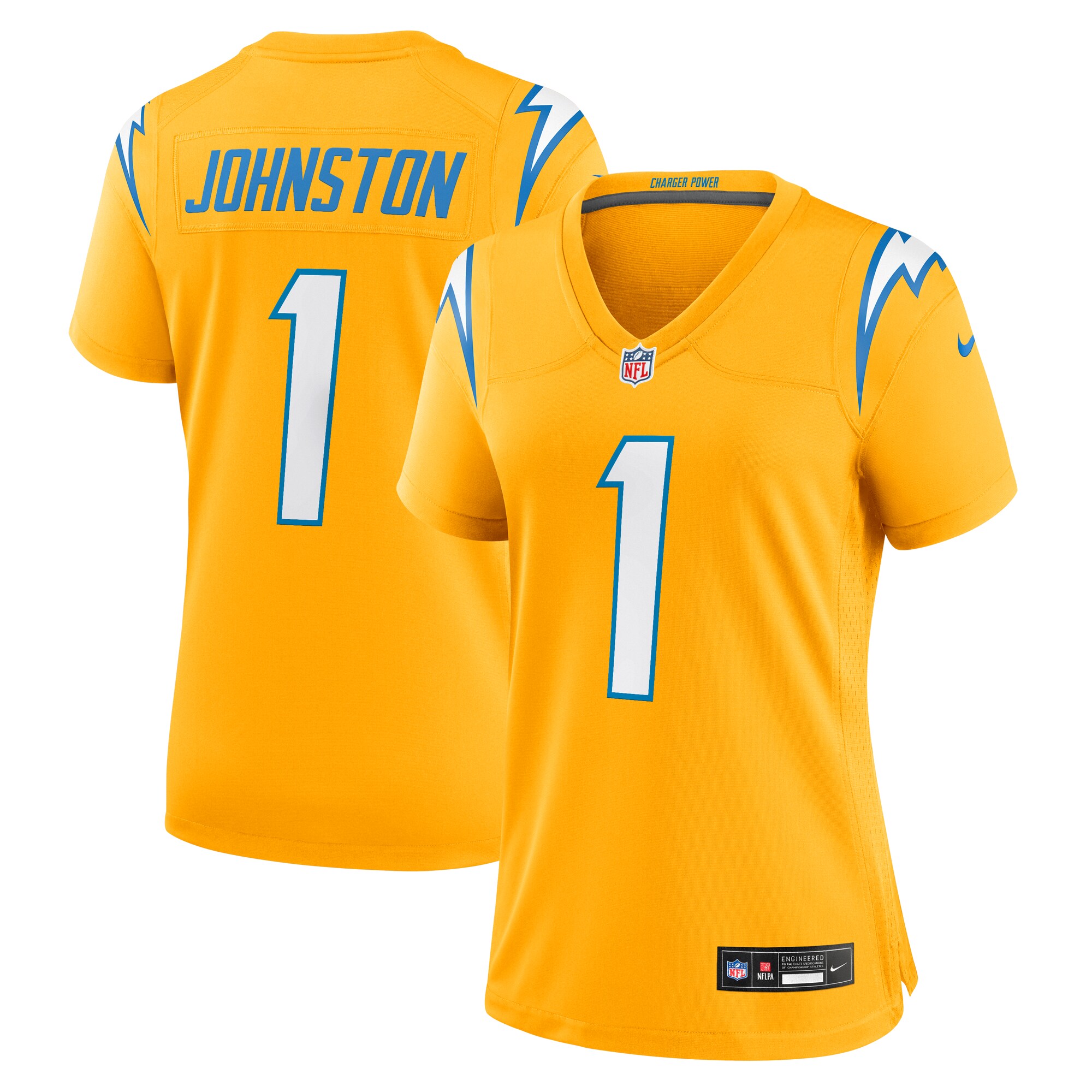 Quentin Johnston Los Angeles Chargers Nike Women's Alternate Charger Power Game Jersey - Gold