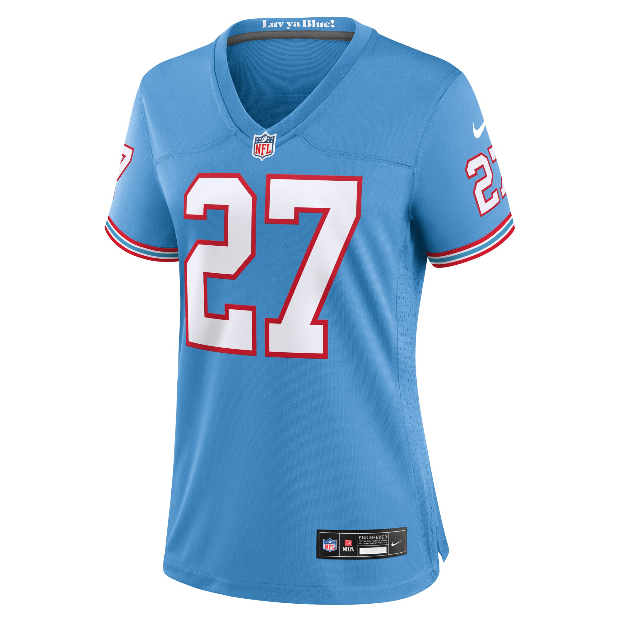 Eddie George Tennessee Titans Nike Women's Oilers Throwback Retired Player Game Jersey - Light Blue - Image 2