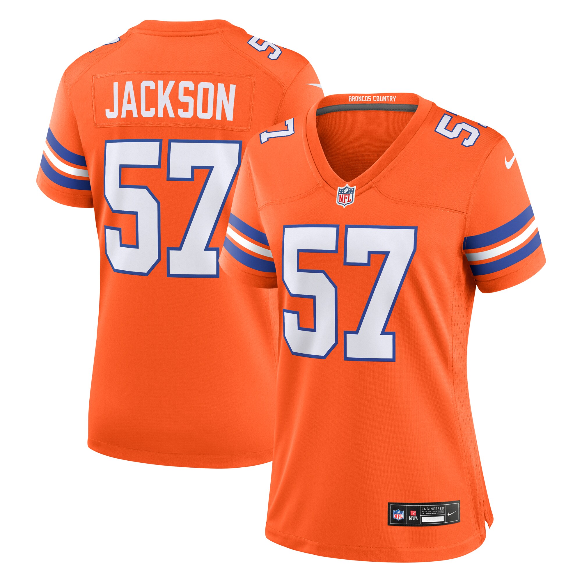 Tom Jackson Denver Broncos Nike Women's Mile High Collection 1977 Throwback Retired Player Game Jersey - Orange