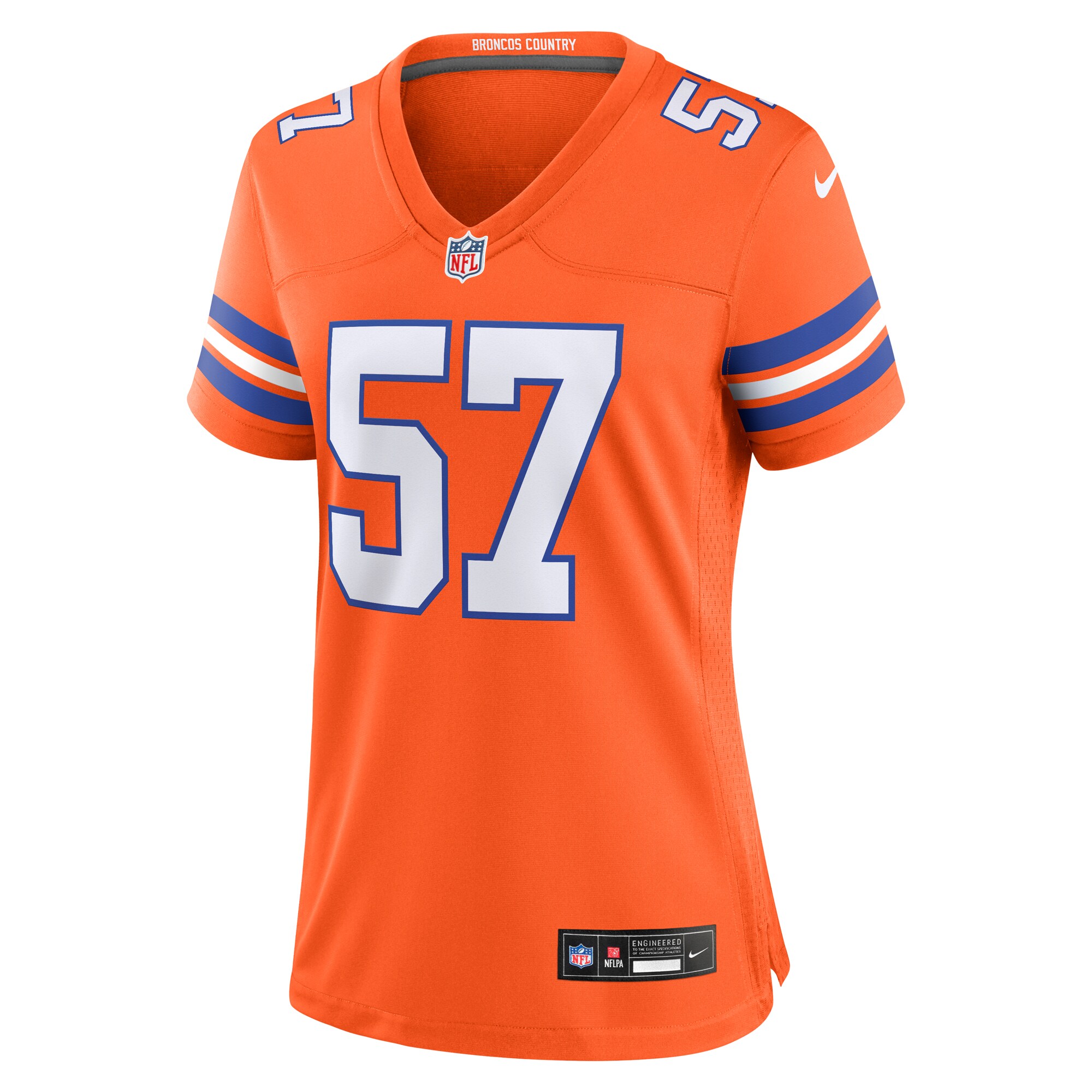 Tom Jackson Denver Broncos Nike Women's Mile High Collection 1977 Throwback Retired Player Game Jersey - Orange - Image 2