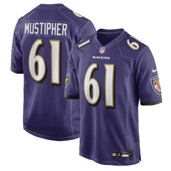 Sam Mustipher Baltimore Ravens Nike Team Game Jersey - Purple