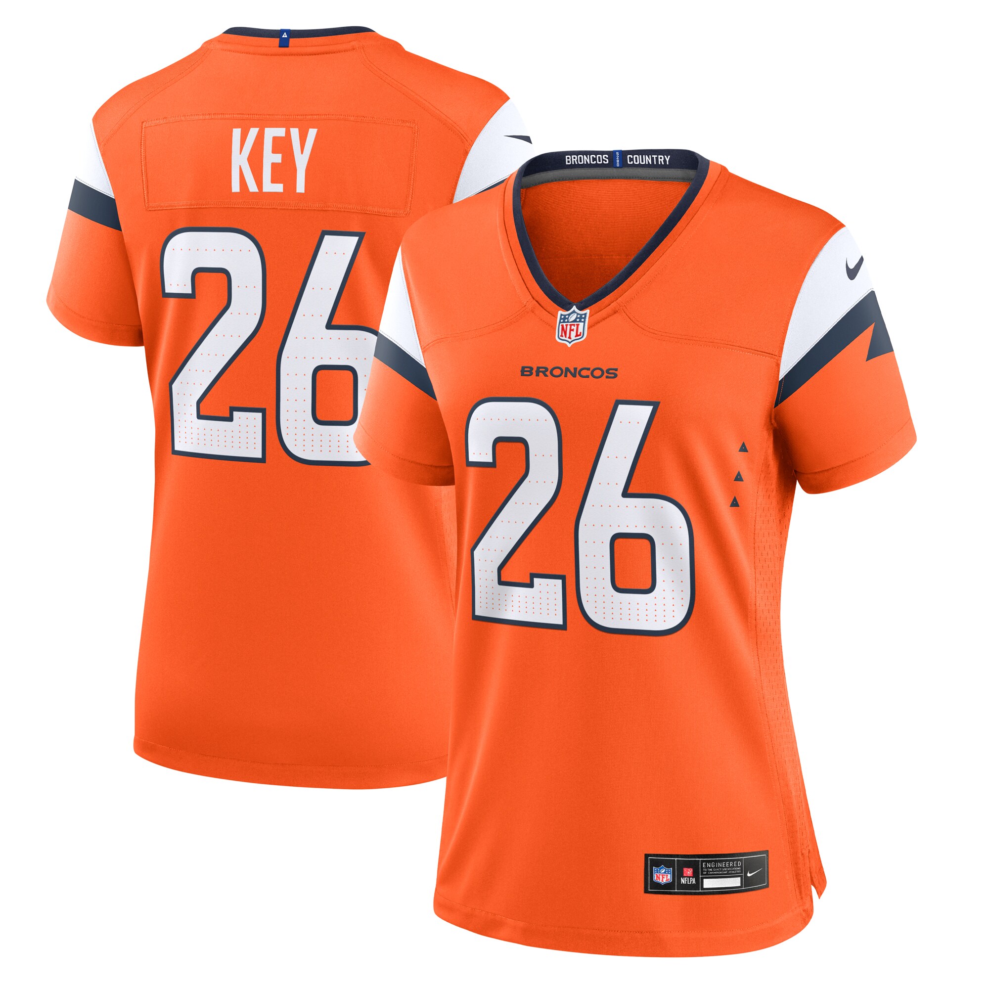 Devon Key Denver Broncos Nike Women's Team Game Jersey - Orange