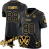 Raiders 2024 Vapor Limited Gold Jersey - 65th Anniversary - All Stitched - Brock Bowers - 89 - Black Gold Jersey