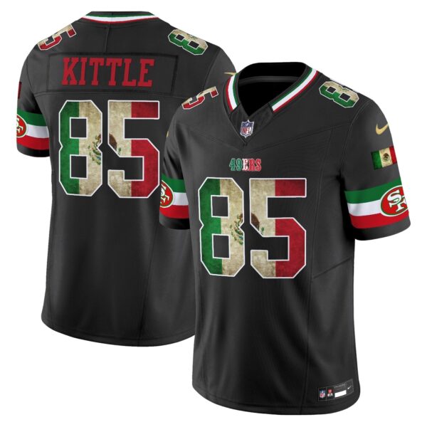 49ers Mexico Vapor Limited Jersey V4 - All Stitched - Black - George Kittle Jersey