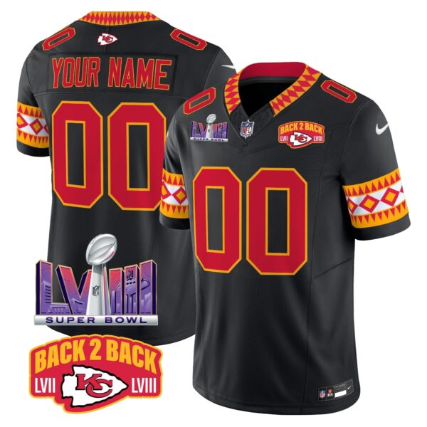 Chiefs Special Vapor Limited Custom Jersey - All Stitched - Black Jersey