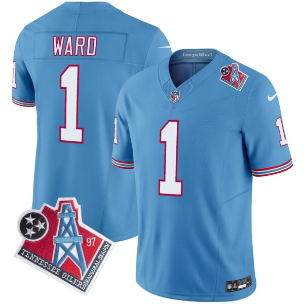 Titans 1997 Throwback Vapor Limited Jersey - All Stitched - Light Blue - Cam Ward Jersey