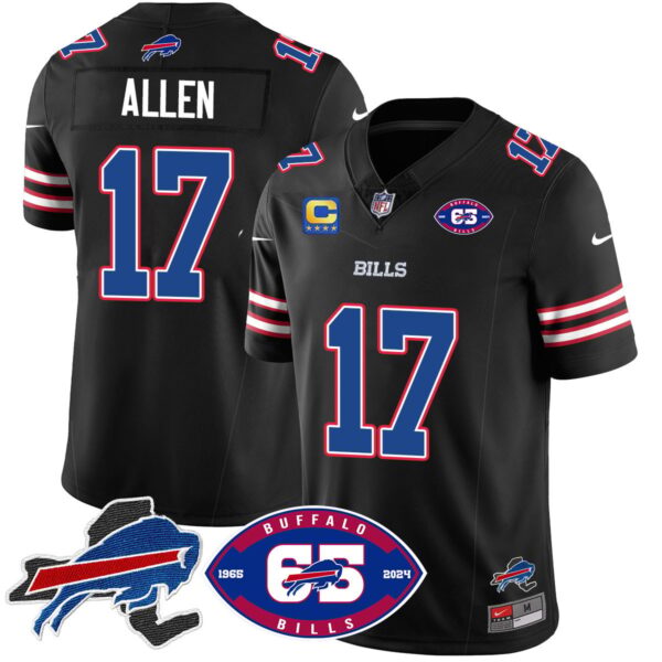 Bills 1959 - 2024 - The Bills Jersey - All Stitched - Josh Allen - 17 - Black Jersey
