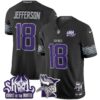 Minnesota Vikings 2024 Winter Warrior Skol Patch Vapor Limited Jersey V2 - All Stitched - Black - Justin Jefferson Jersey