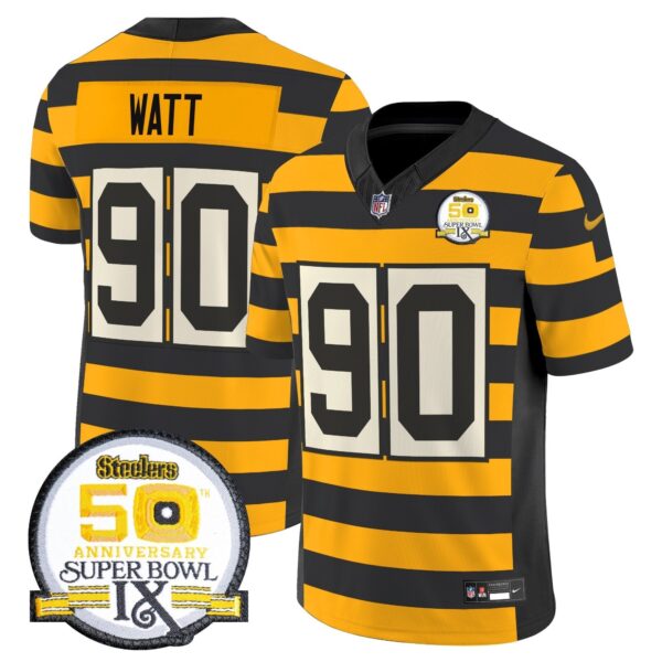 Pittsburgh Steelers Throwback 2024 Vapor Limited Jersey - All Stitched - Bumble Bee - T. J. Watt Jersey