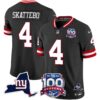New York Giants 100th Season & State Patch Vapor Limited Jersey - All Stitched - Black - Cam Skattebo Jersey