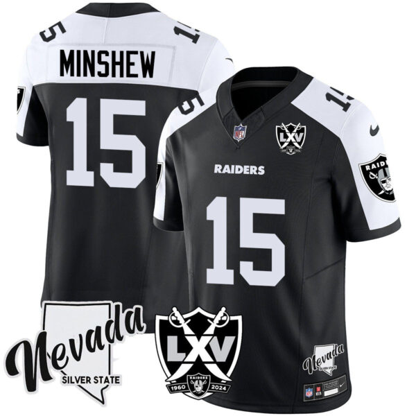 Raiders 2025 Vapor Limited Jersey - 65th Anniversary - All Stitched - Black Alternate - Gardner Minshew Jersey