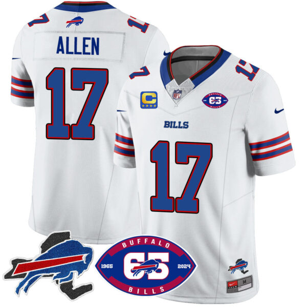 Bills 1959 - 2024 - The Bills Jersey - All Stitched - Josh Allen - 17 - White Jersey