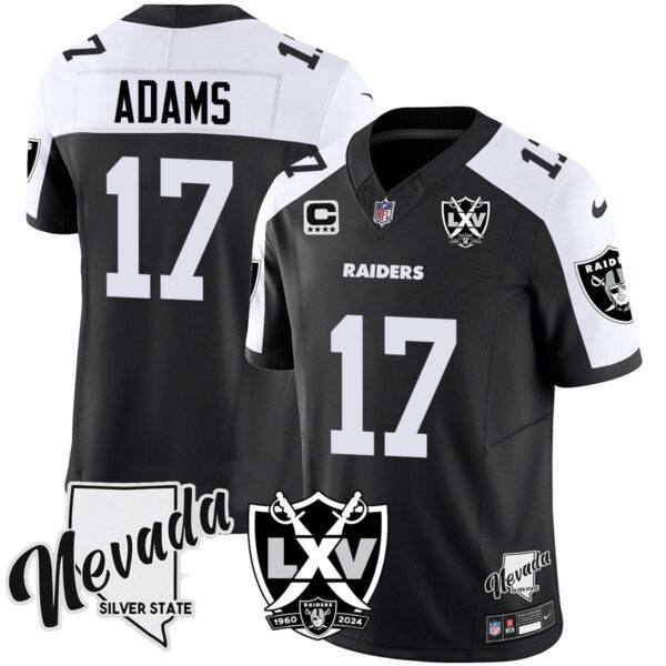 Raiders 2024 Vapor Limited Jersey - 65th Anniversary - All Stitched - Black Alternate - Davante Adams - 17 Jersey
