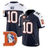 Denver Broncos Throwback Vapor Limited Jersey V2 - All Stitched - Navy Alternate - Bo Nix Jersey