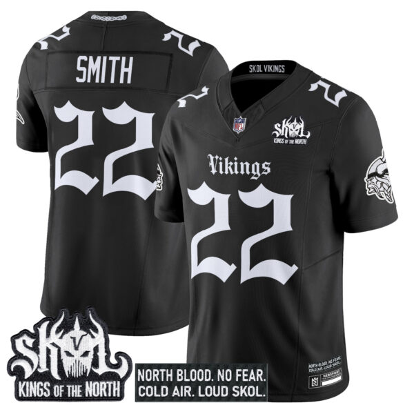 Men's Minnesota Vikings 'Gothic Norseblood Edition' Vapor Limited Jersey - All Stitched Black Harrison Smith Jersey