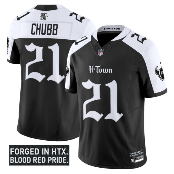 Men's Houston Texans 'Gothic Lone Star Shadows Edition' Vapor Limited Jersey - All Stitched Alternate Nick Chubb Jersey