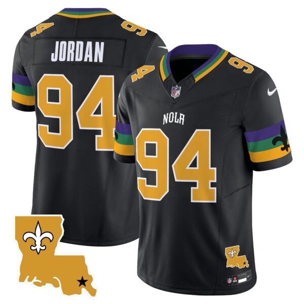 Saints 2024 New Orleans City Vapor Limited Jersey - All Stitched - Black - Cameron Jordan Jersey