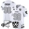 Raiders 2024 Vapor Limited Jersey - 65th Anniversary - All Stitched - White - Maxx Crosby - 98 Jersey