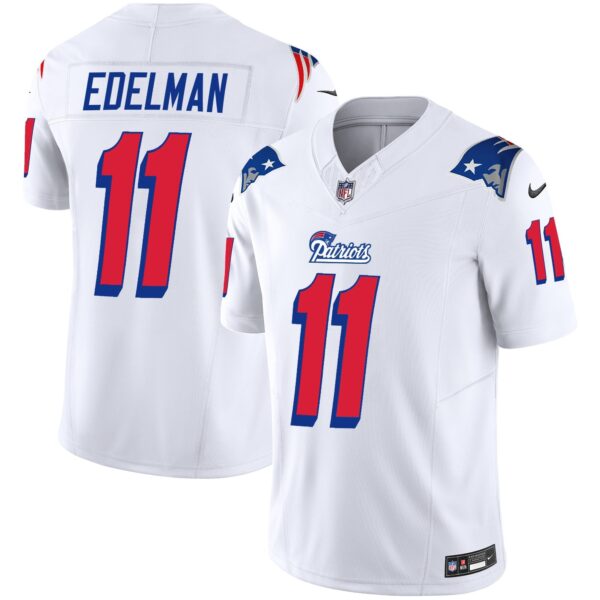 Patriots 1996 Throwback Limited Vapor Jersey - All Stitched - White - Julian Edelman Jersey