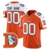 Denver Broncos Throwback Vapor Limited Custom Jersey V2 - All Stitched - Orange Alternate Jersey