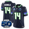 Men's Seattle Seahawks 50th Season Vapor Limited Jersey - All Stitched Sam Darnold - 14 Black Jersey