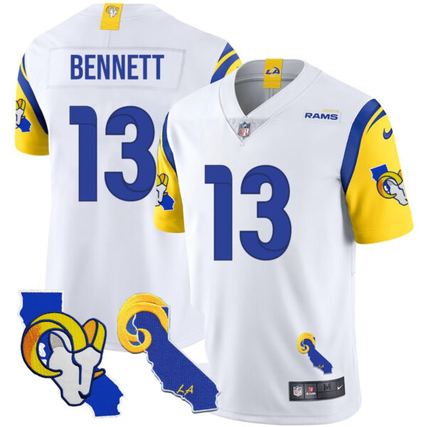 Men's Los Angeles Rams 2025 Vapor Limited Jersey - All Stitched Stetson Bennett - 13 White Jersey