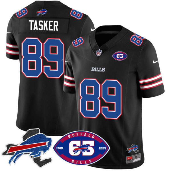 Bills 1959 - 2024 - The Bills Jersey - All Stitched - Steven Tasker - 89 - Black Jersey