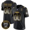 Steelers Arch Smoke 412 Patch Vapor Limited Custom Jersey - All Stitched - Black Jersey