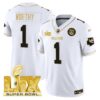 Chiefs Super Bowl LIX Patch Gold Vapor Limited Jersey - All Stitched - White Gold - Xavier Worthy Jersey