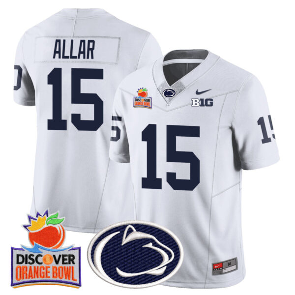 Penn State Nittany Lions 2024 Orange Bowl Jersey N1 - All Stitched - White - Drew Allar Jersey