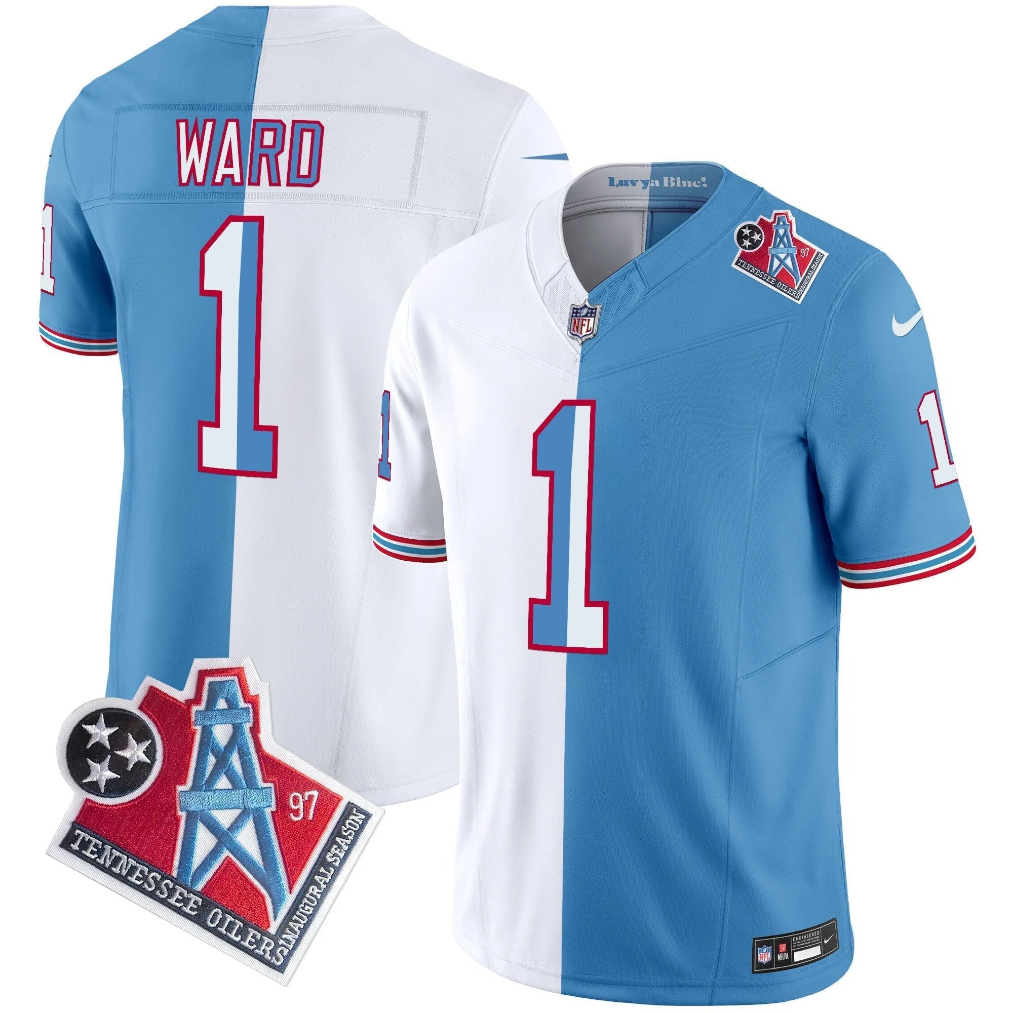 Titans 1997 Throwback Vapor Limited Jersey - All Stitched - Split - Cam Ward Jersey