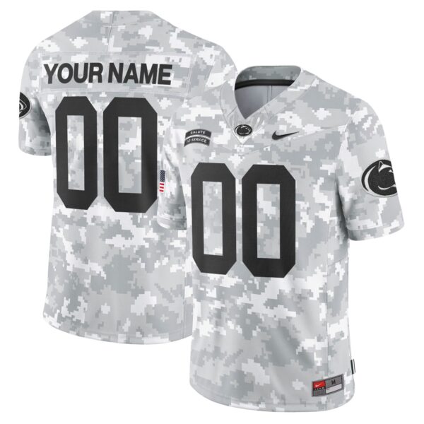 Penn State Nittany Lions 2024 Salute to Service Vapor Limited Custom Jersey - Arctic Camo - All Stitched - Custom Jersey