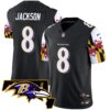Ravens Maryland Flag Vapor Limited Jersey V2 - All Stitched - Black - Lamar Jackson Jersey