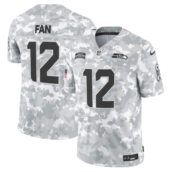 Seahawks 2024 Salute to Service Vapor Limited Jersey - Arctic Camo - All Stitched - 12th Fan Jersey