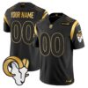 Los Angeles Rams 2024 Gold Vapor Limited Custom Jersey - All Stitched - Black Gold Jersey