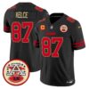 Chiefs 2024 Lamar Hunt Patch Vapor Limited Jersey - All Stitched - Gold Trim - Travis Kelce Jersey