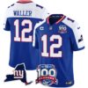 New York Giants 100th Season & State Patch Vapor Limited Jersey - All Stitched - Royal Alternate - Darren Waller Jersey