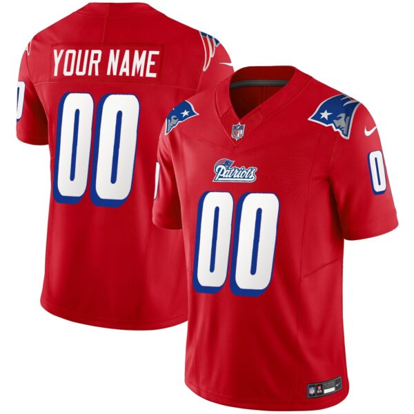 Patriots 1996 Throwback Limited Vapor Custom Jersey - All Stitched - Red Jersey