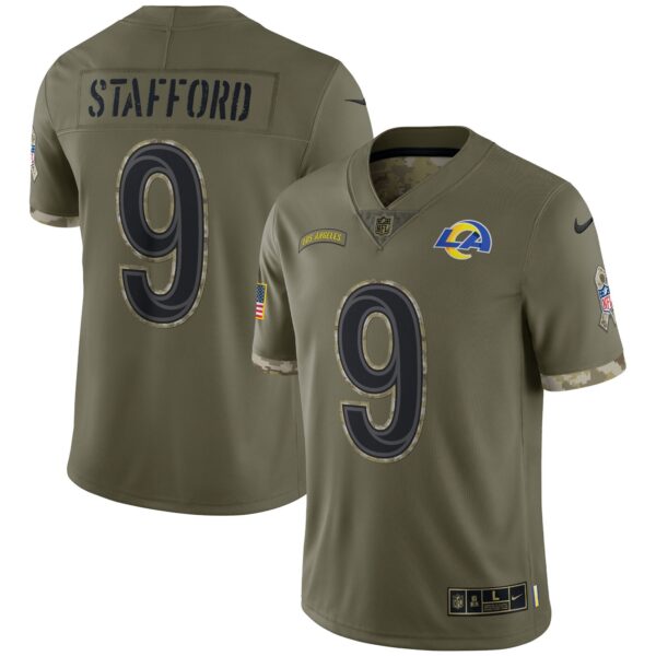Los Angeles Rams Super Bowl LVI Black Gold Jersey - All Stitched - Salute To Service - Matthew Stafford Jersey