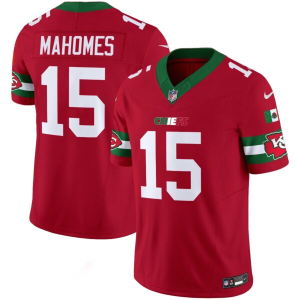 Chiefs Mexico Vapor Limited Jersey - All Stitched - Red - Patrick Mahomes Jersey