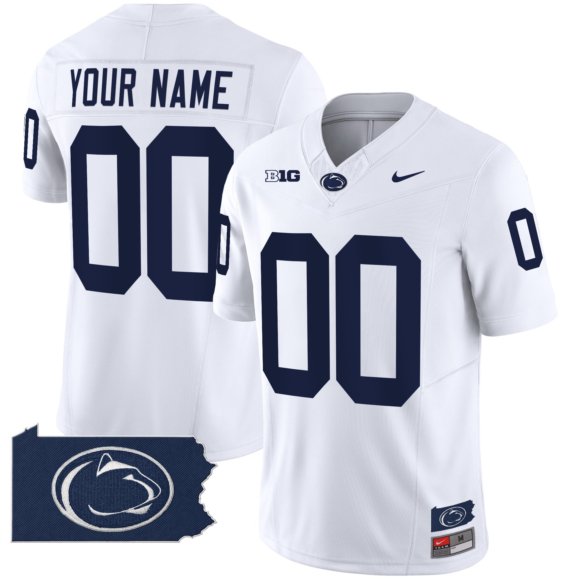 Penn State Nittany Lions 2024 Home Patch Vapor Limited Custom Jersey - All Stitched - White Jersey